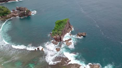 aerial jungwok beach gunung kidul regency, yogyakarta, indonesia