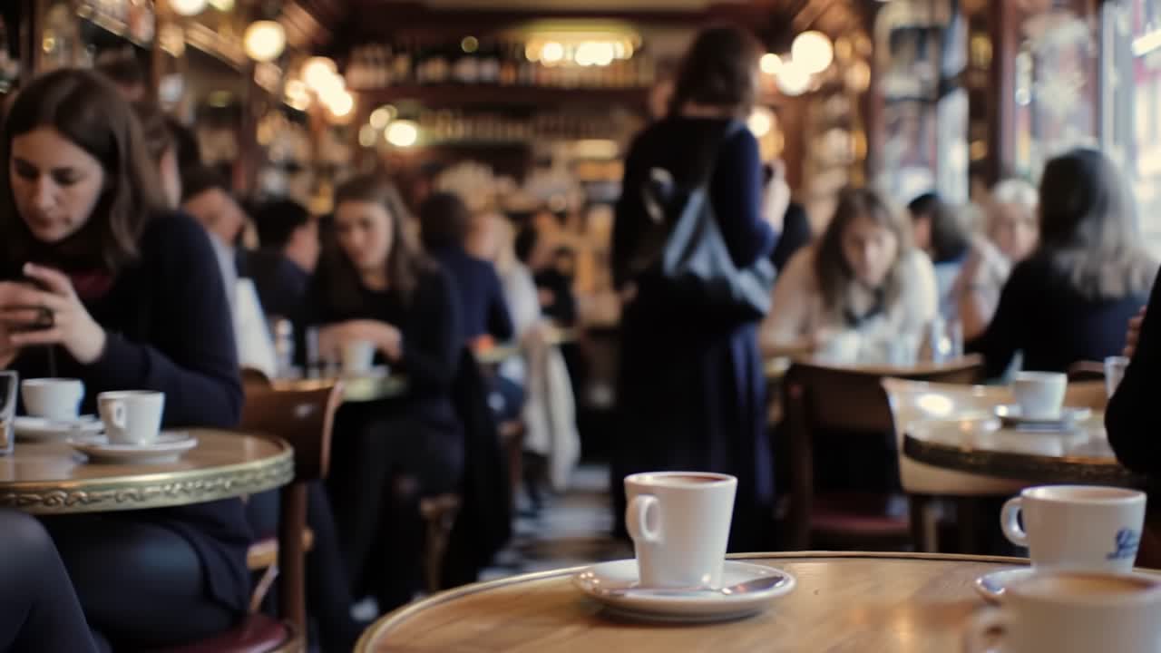 Busy Parisian Cafe