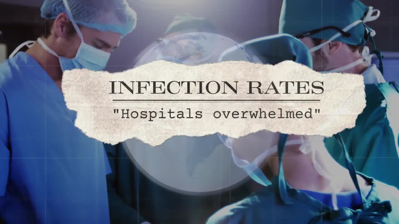 수술 을 하는 외과 의사 들 에 대한 신문 헤드라인 의 애니메이션