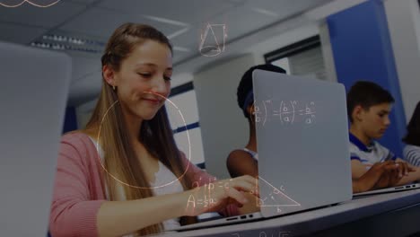 animación de ecuaciones matemáticas sobre escolares usando computadoras portátiles