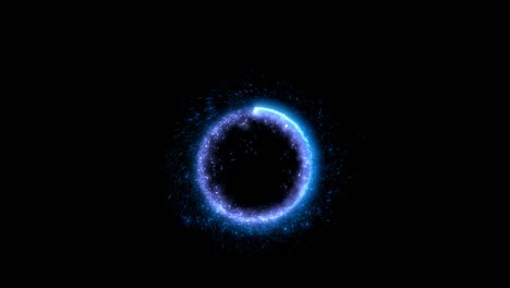 blue particle spark circle spiral motion effect