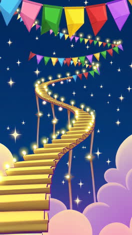 golden stairway to the night sky