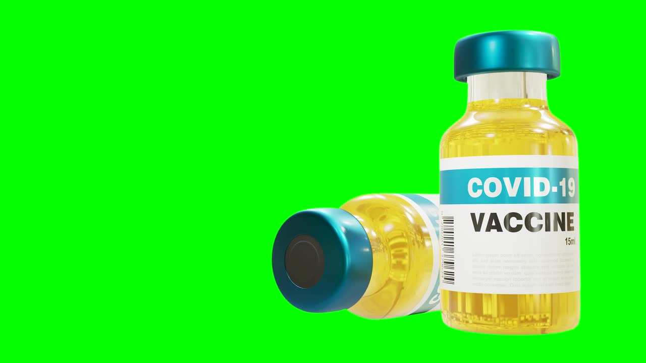 Vaccine Coronavirus nCoV Virus Seamless Looping Spinning COVID-19 OffCenter Black and White chroma key