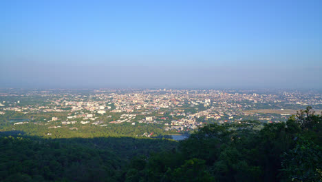 chiang mai city skyline with blue sky in thailand