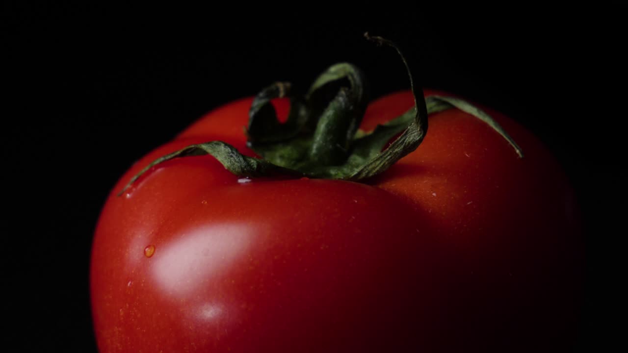 Close-up of a single red tomato