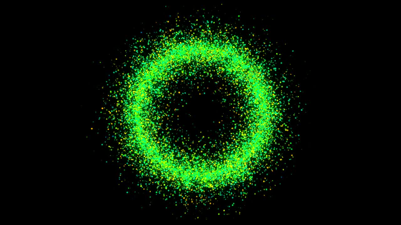 Abstract background with colorful particle ring