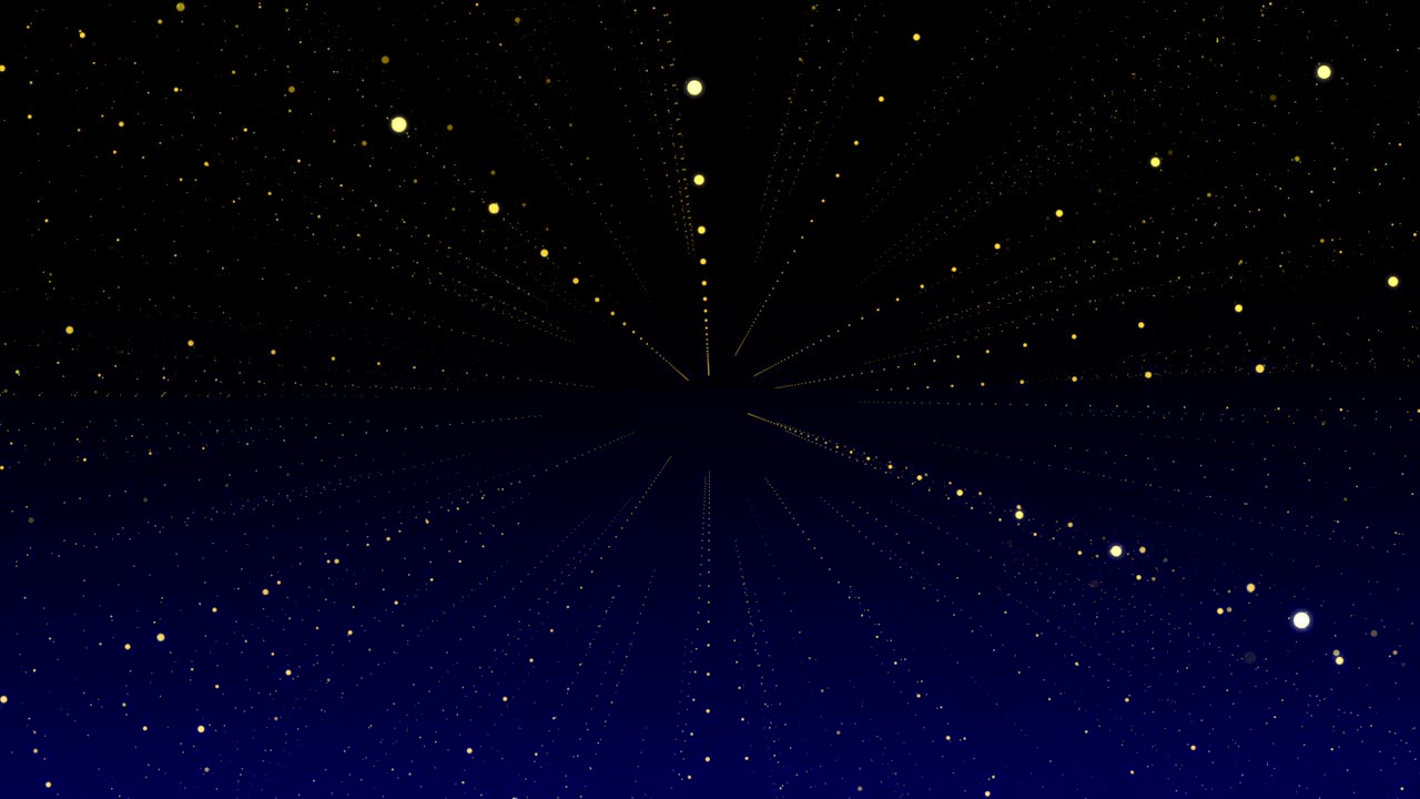 파란색 배경에 움직이는 반이는 별들