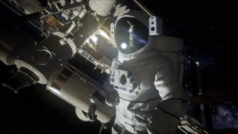 astronaut outside the international space station on a spacewalk