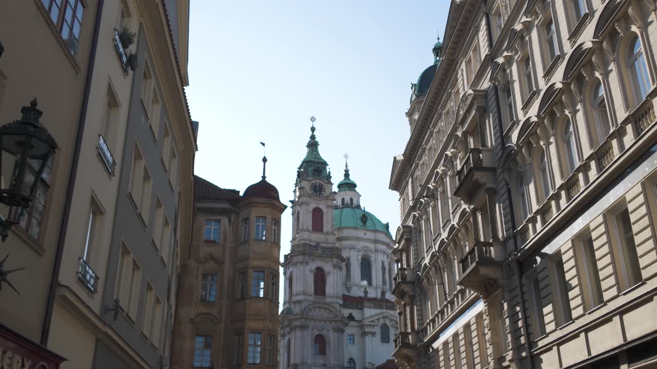 Old Town Architecture: Church and Buildings in European City