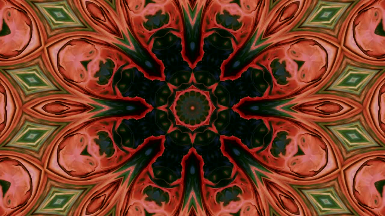 movimiento de caleidoscopio: círculos geométricos y formas de estrellas