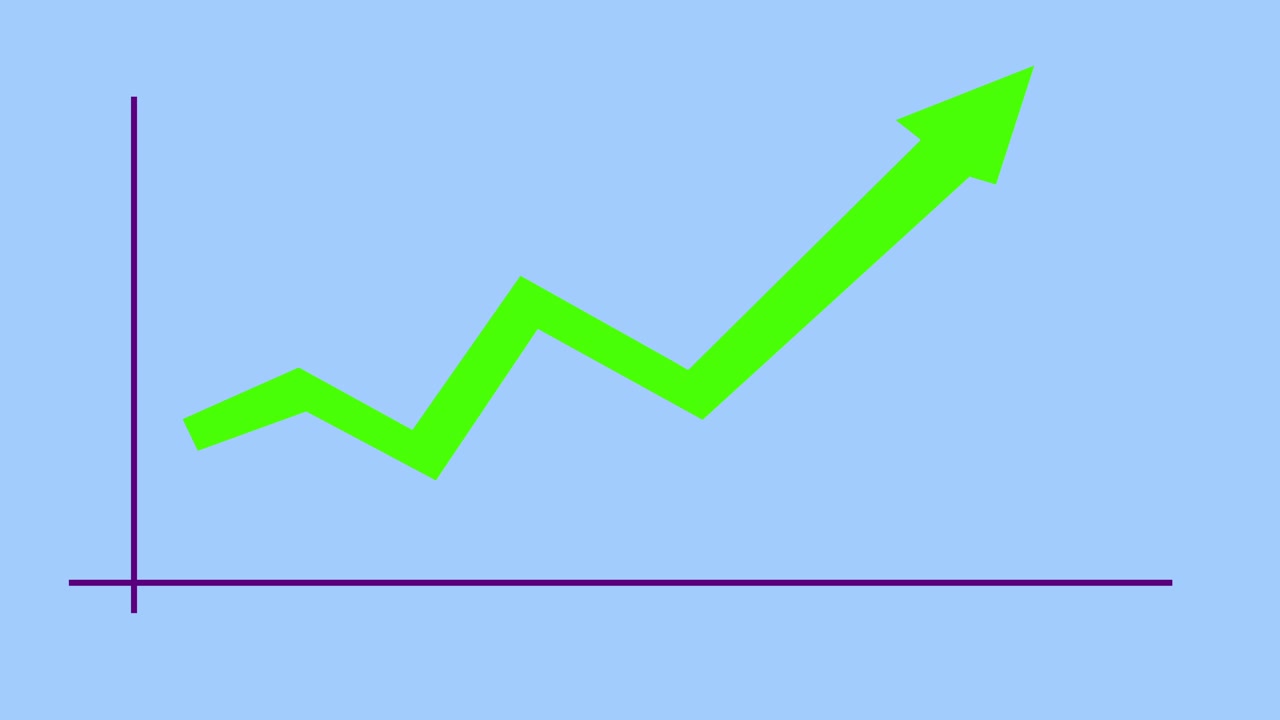 Animated Line Graph Showing Upward Growth Trend