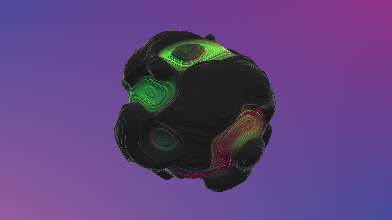 динамический черно-зеленый 3d-объект с органической формой и заостренным концом