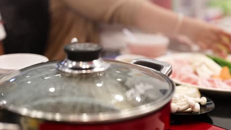 friends enjoying a hotpot meal together