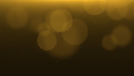 Motion-and-fly-gold-particles-and-round-bokeh-on-dark-animation-background