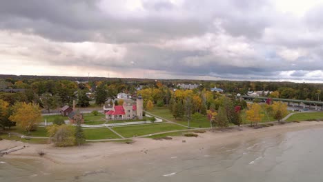 Old-Mackinac-Point-Lighthouse,-Mackinaw-City,-Michigan,-USA