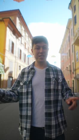 young man on a city street