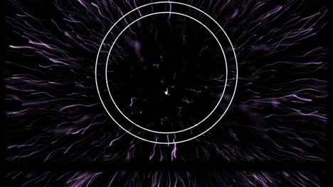animación de círculos sobre fuegos artificiales púrpura sobre fondo negro