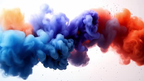 vibrant swirls of colorful smoke. swirling blue, purple, and orange smoke creates a dynamic visual effect of movement and color blending.