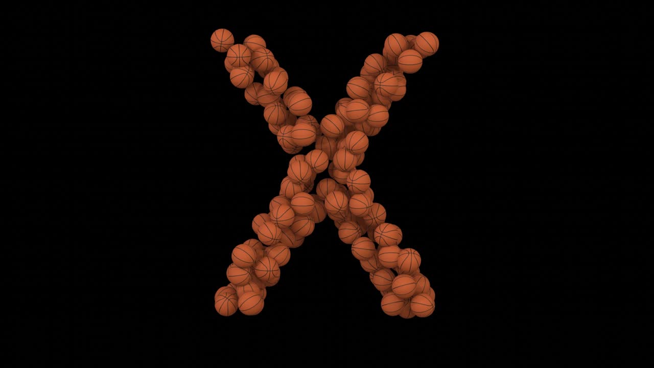 농구 루핑 애니메이션 글자 x