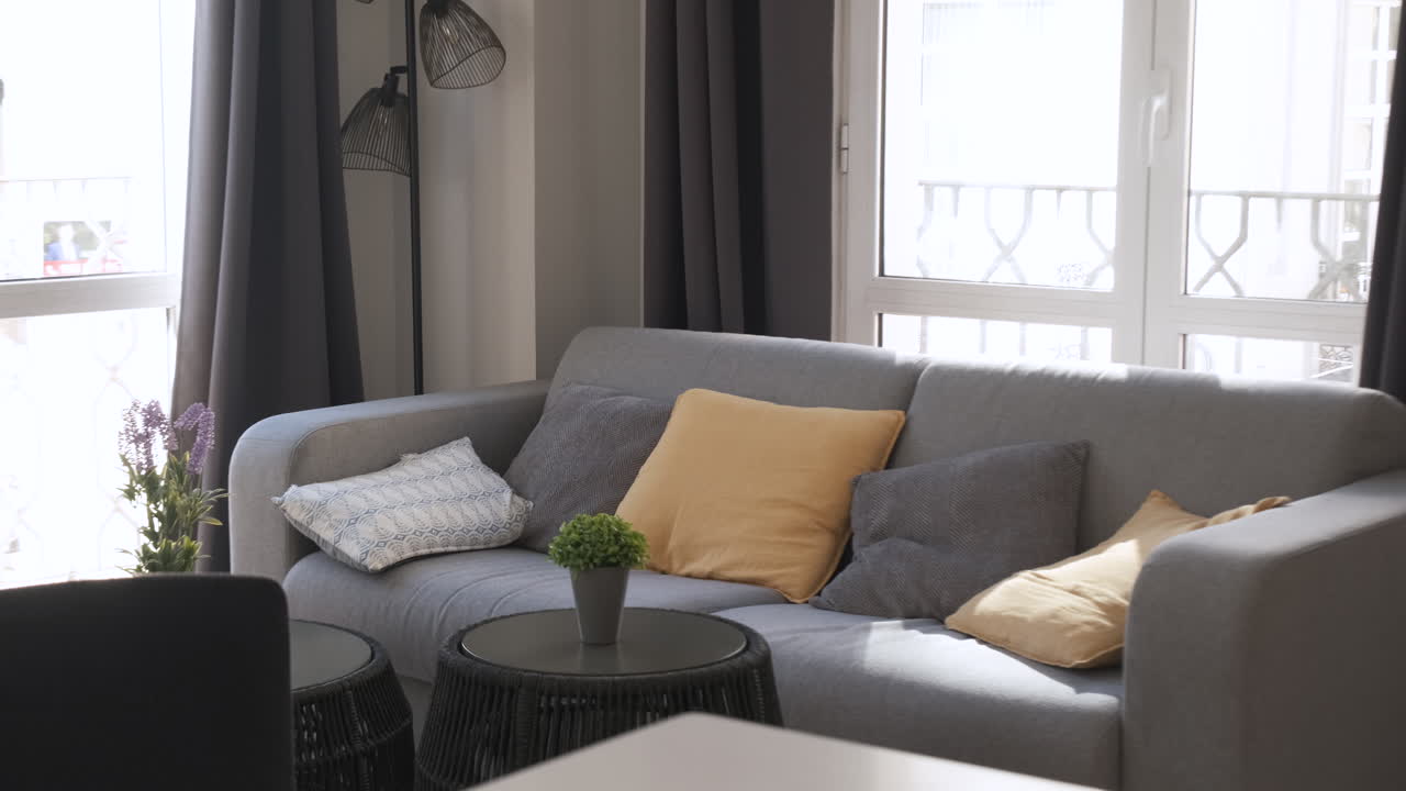 Stylish interior design of living room. Interior of apartment