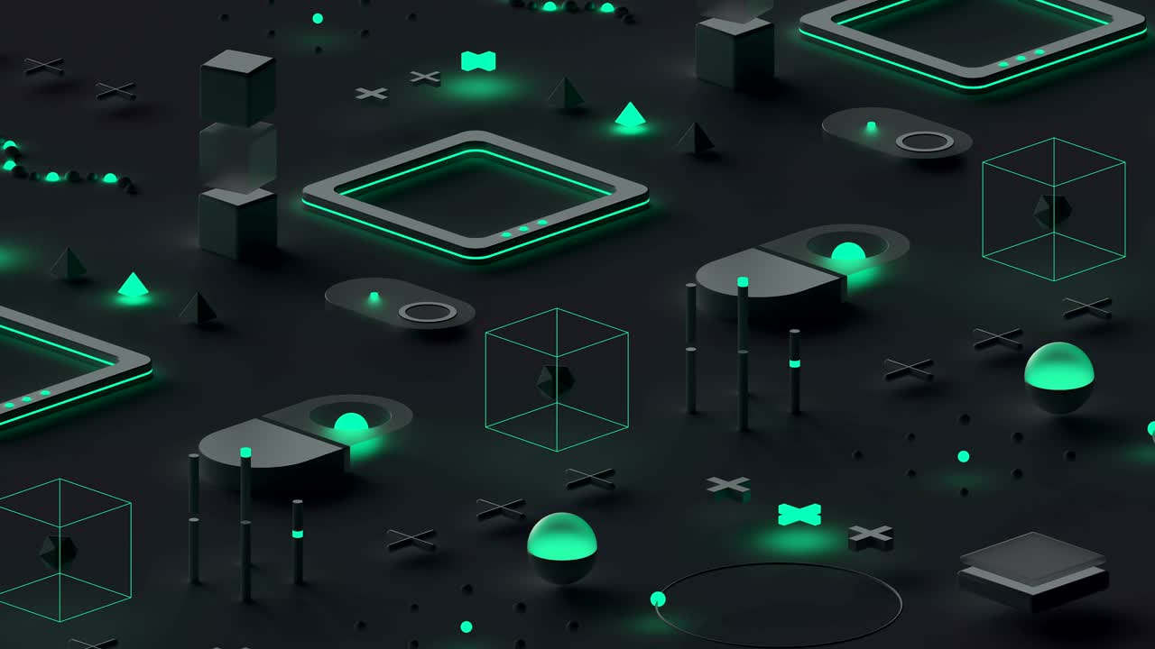 Isometric technological futuristic 3d background