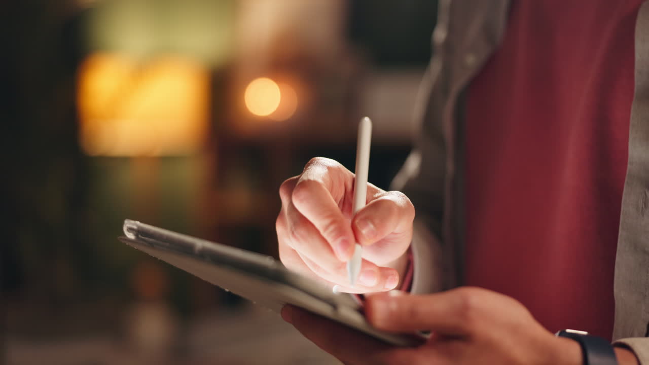 Using a tablet with a digital pen