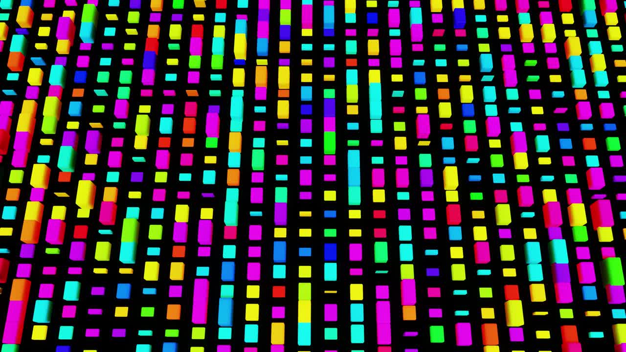 fondo geométrico simple con placas de colores en el plano parpadeando como luces de neón, bucle de animación suave en 4k. fondo colorido creativo. bucle vj.