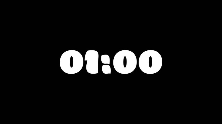 One Minute Countdown On Hegante Typography In Black And White