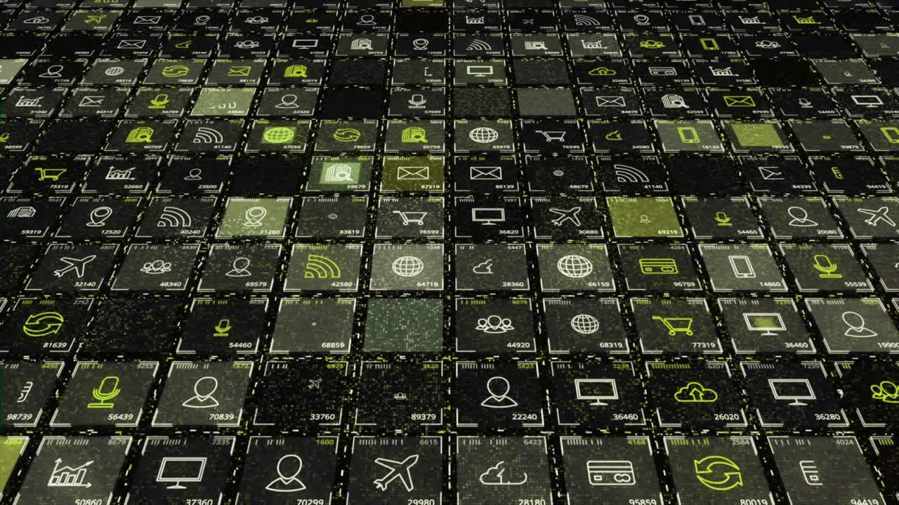 interfaz digital con múltiples íconos