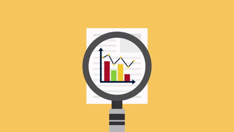 magnifying glass and document statistics