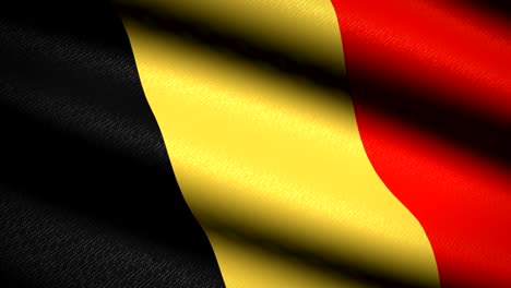 Belgium Flag Waving Textile Textured Background. Seamless Loop Animation. Full Screen. Slow motion. 4K Video