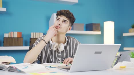 estudiante pensativo y negativo.