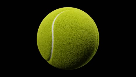 tennis ball on black background.
