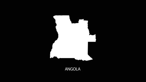 vídeo alfa con el nombre del país revelando el fondo | mapa del país de angola y título revelando el vídeo alfa para editar plantilla conceptual