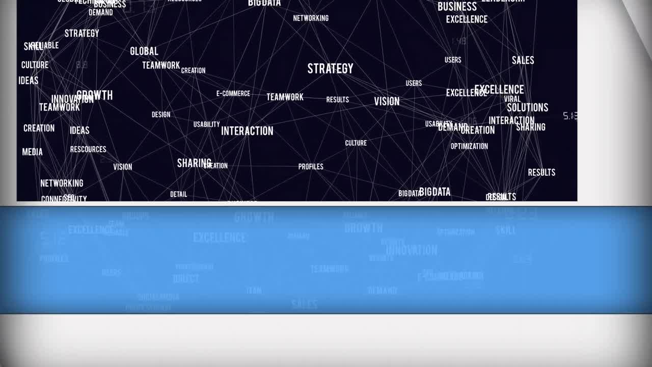 animación de la red de conexiones sobre fondo azul