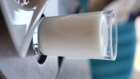 glass of milk with dessert plate