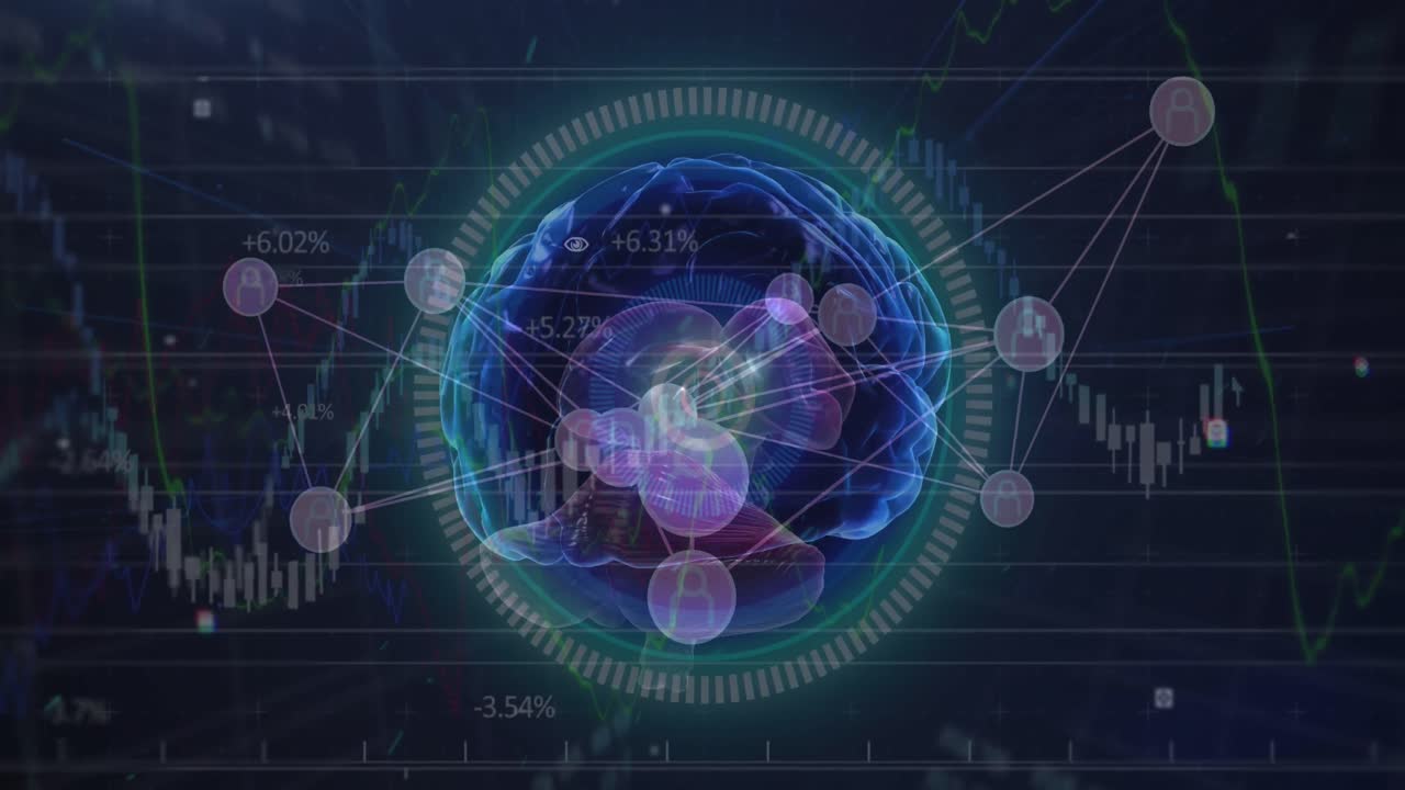 데이터 처리에 대한 뇌의 애니메이션