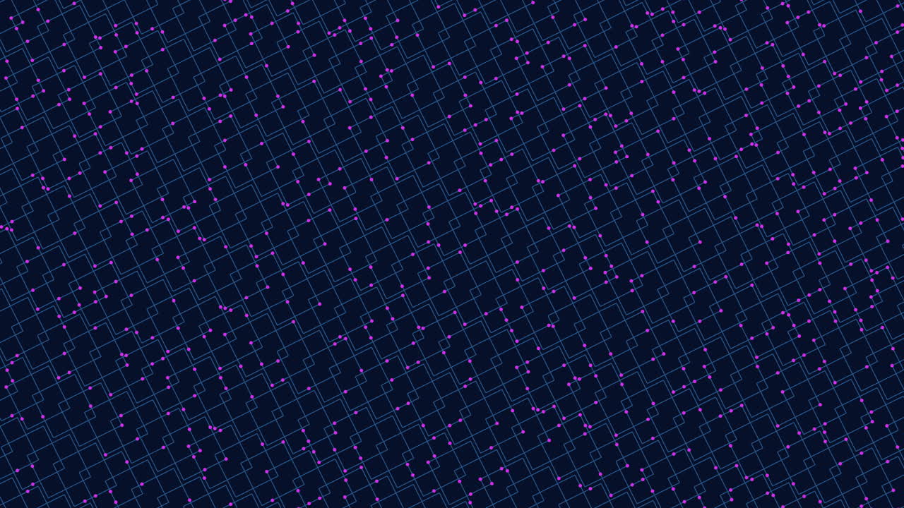 네온 도트가 있는 파란색 사각형 패턴