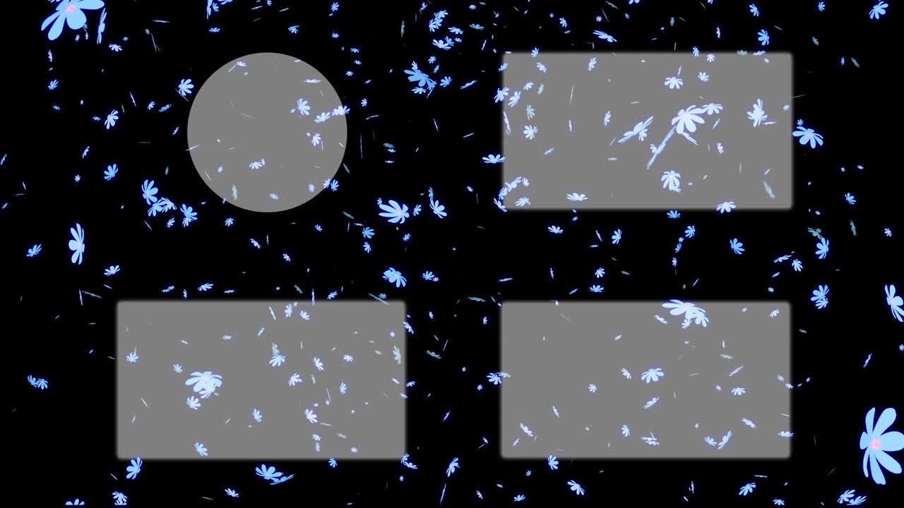 코스모스 꽃 입자 엔드 카드 엔딩 스크린 모션 그래픽