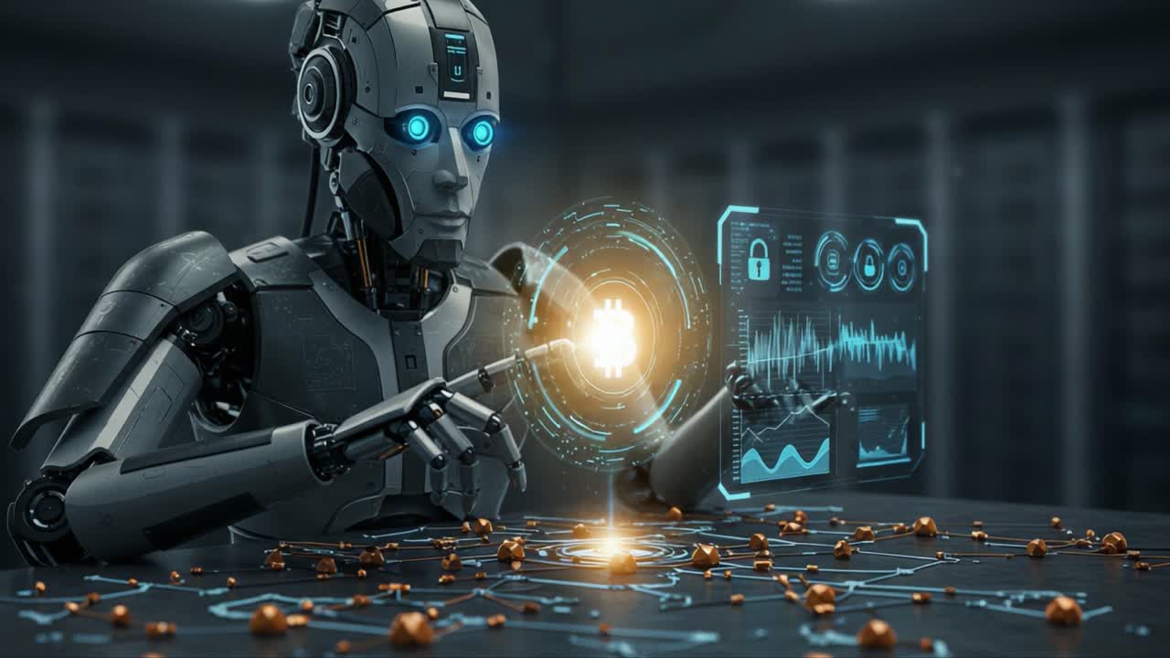 A Futuristic Robot Engaging with Blockchain Technology: An Exploration of Digital Currency, Security, and Artificial Intelligence in the Age of Cryptocurrency