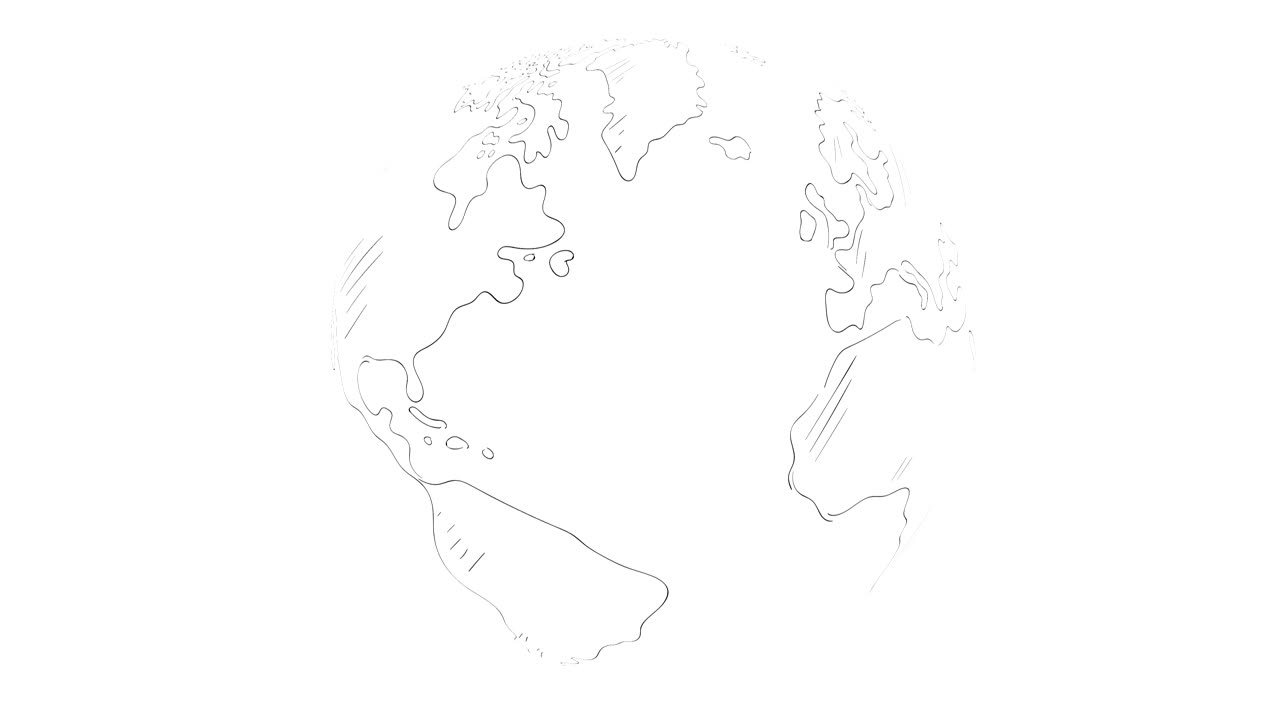Hand drawn rotating earth animation - Seamless loop
