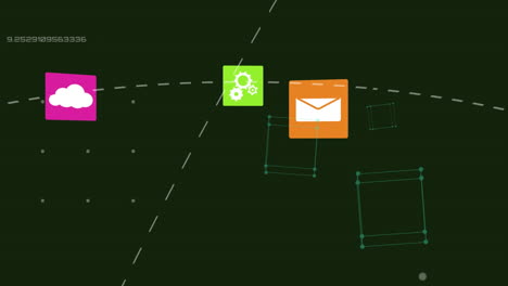 animación de la red de conexiones de computación en la nube