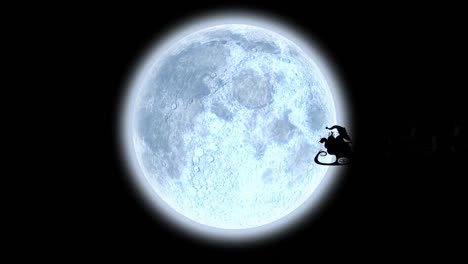 Weihnachtsmann-Und-Mond-In-Der-Nacht