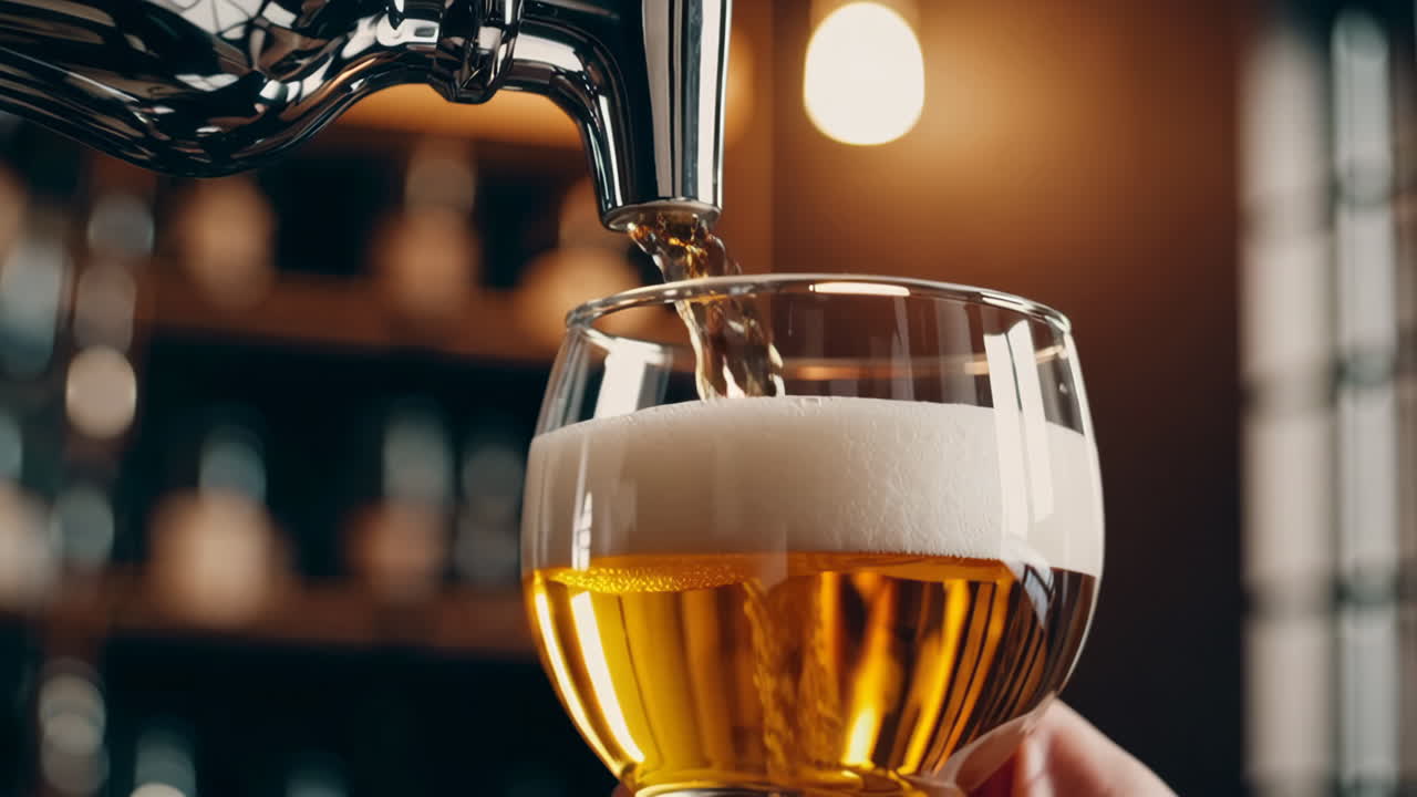 vertiendo cerveza en un vaso