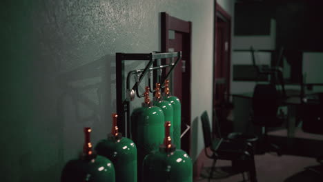 old oxygen tank in the factory