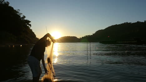 fisherman at sunset