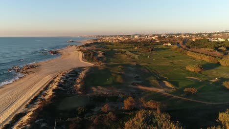 beach golf course and the atlantic coastline aerial view