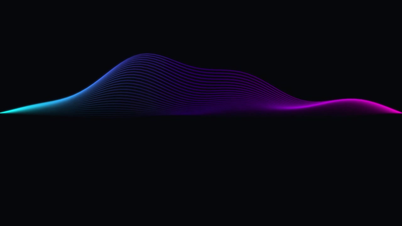 Abstract Gradient Waveform Animation on Black Background