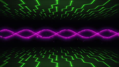 Digital screen with waves and HUD elements