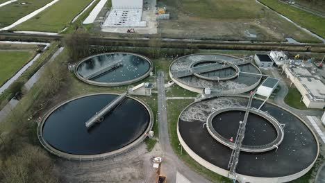 drone footage of a clean water treatment facility